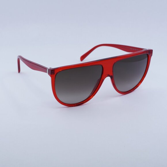🕶️ New Celine CL40006I 66K Sunglasses - Red Frame, Grey Lenses - Picture 1 of 10
